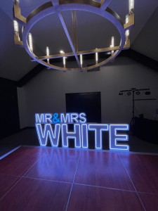 Mr & Mrs White LED Marquee